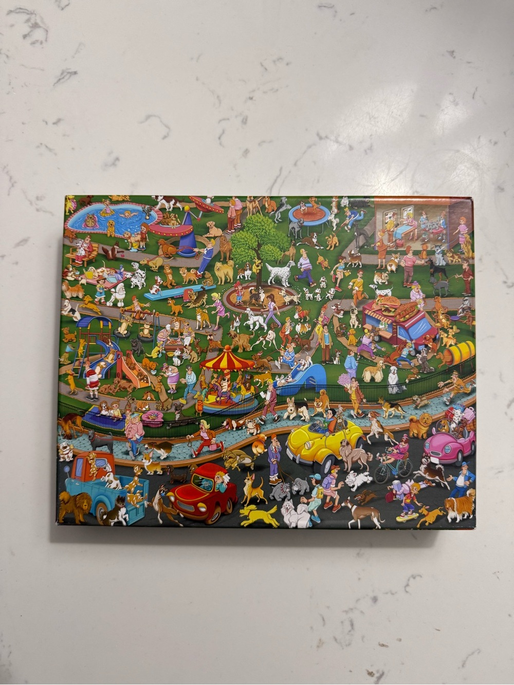 Dog Park Jigsaw Puzzle - Colorful Green Scene